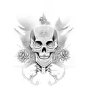 skeleton on a horse tattoo design idea