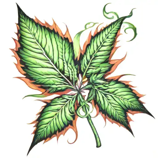 cannabis leaf tattoo design idea