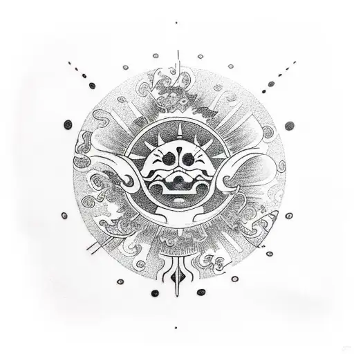 luna y sol tattoo design idea