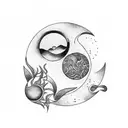 luna y sol tattoo design idea