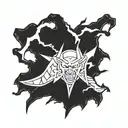 majin boo logo with lightning tattoo design idea