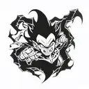 majin boo logo with lightning tattoo design idea