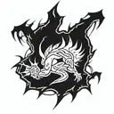 majin boo logo with lightning tattoo design idea