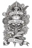 words saying god is my only judge tattoo design idea