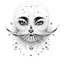 thumb print moon tattoo design idea