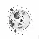 thumb print moon tattoo design idea