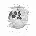 thumb print moon tattoo design idea