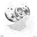 thumb print moon tattoo design idea