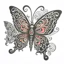 gothic y2k butterfly tattoo design idea