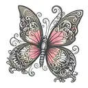 gothic y2k butterfly tattoo design idea