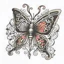gothic y2k butterfly tattoo design idea