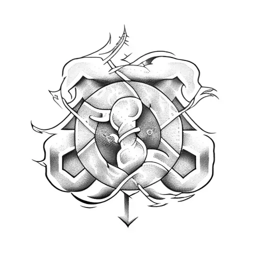 Video game Oblivion logo wrapped in flowes tattoo design idea