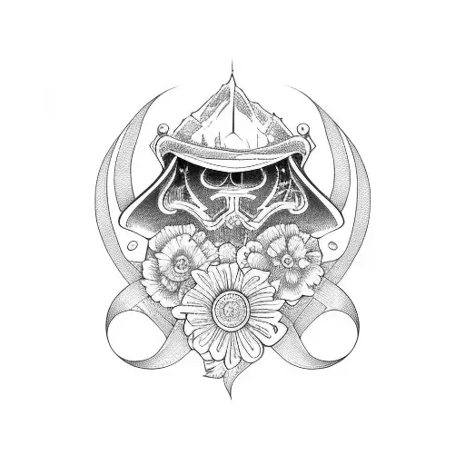 Oblivion logo wrapped in flowers tattoo design idea