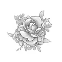 Oblivion logo wrapped in flowers tattoo design idea