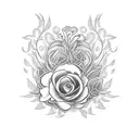 Oblivion logo wrapped in flowers tattoo design idea