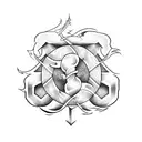 Video game Oblivion logo wrapped in flowes tattoo design idea