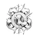 Video game Oblivion logo wrapped in flowes tattoo design idea