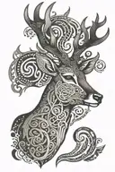 celtic deer pagan cernnunos tattoo design idea