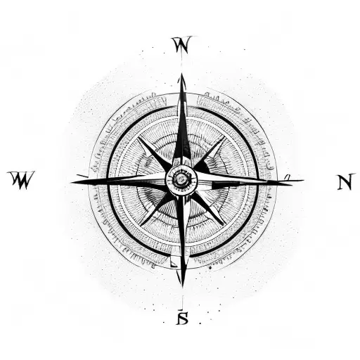 nordic compass with arrow tattoo design idea