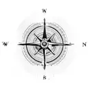 nordic compass with arrow tattoo design idea