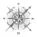 nordic compass with arrow tattoo design idea