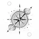 nordic compass with arrow tattoo design idea