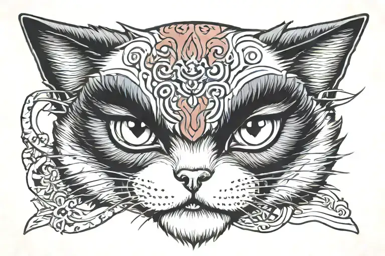 monmon cat as aladdin sane tattoo design idea