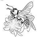 nature with bumblebees and dragonflies with flowers near water tattoo design idea