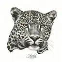 leopard print with the names joshua and cole in the middle  tattoo design idea