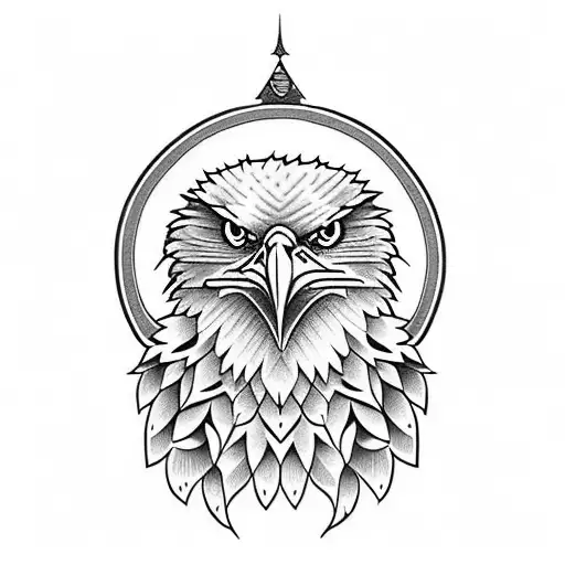 I need an eagle to tattoo on the neck with the following characteristics: that shows a lot of presence, with an imposing tattoo design idea