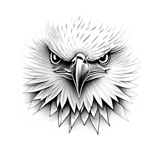I need an eagle to tattoo on the neck with the following characteristics: that shows a lot of presence, with an imposing tattoo design idea