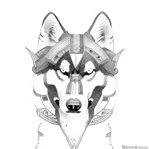 Husky  stile viking tattoo design idea