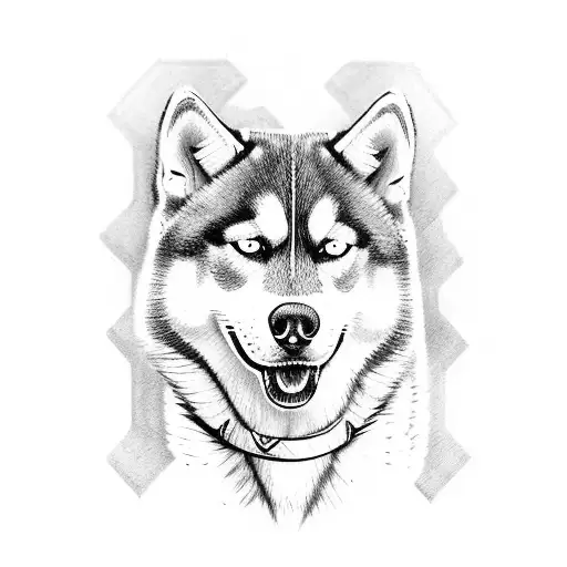 Husky vikingo tattoo design idea
