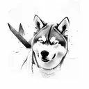 Husky vikingo tattoo design idea