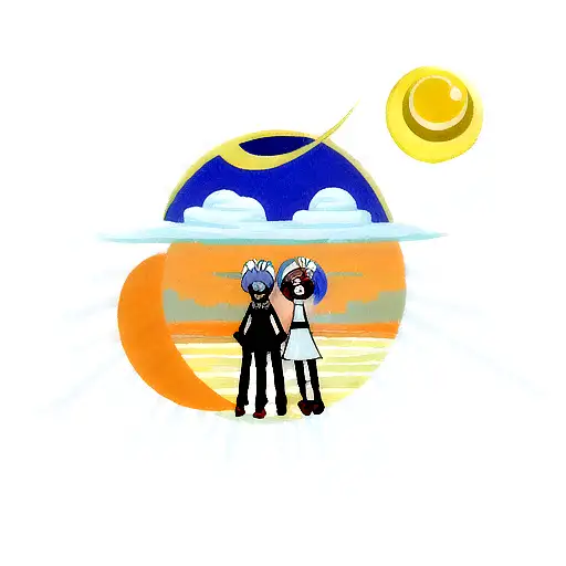 Sun and Moon tattoo design idea