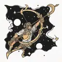 archer shooting arrow constellations tattoo design idea