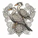 celtic herons on shoulder tattoo tattoo design idea