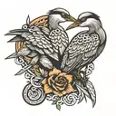 celtic herons on shoulder tattoo tattoo design idea