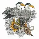 celtic herons on shoulder tattoo tattoo design idea