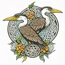 celtic herons on shoulder tattoo tattoo design idea