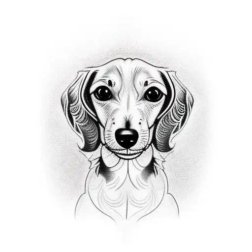 dachshund com pelo tattoo design idea