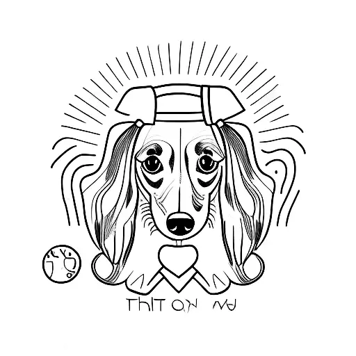 dachshund com pelo tattoo design idea