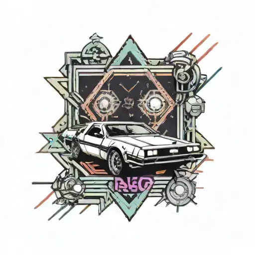 DeLorean and zelda and star wars and saint seya  tattoo design idea