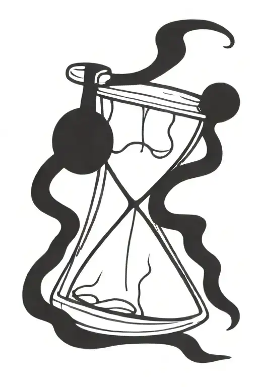 Emo inspired hourglass dripping tattoo design idea