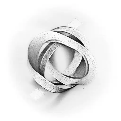 A minimalist design of intertwined wedding rings with the date of the anniversary subtly incorporated tattoo design idea