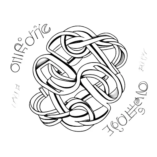 A minimalist design of two intertwined wedding rings, symbolizing the eternal bond between husband and wife tattoo design idea