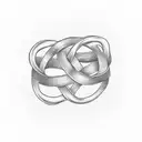 A minimalist design of intertwined wedding rings with the date of the anniversary subtly incorporated tattoo design idea