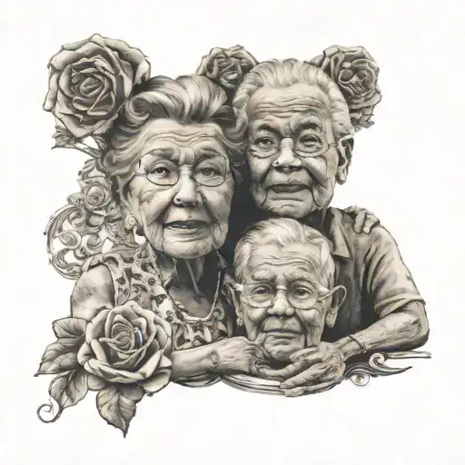 Tribute to my grandparents who were my parents holding childrens tattoo design idea
