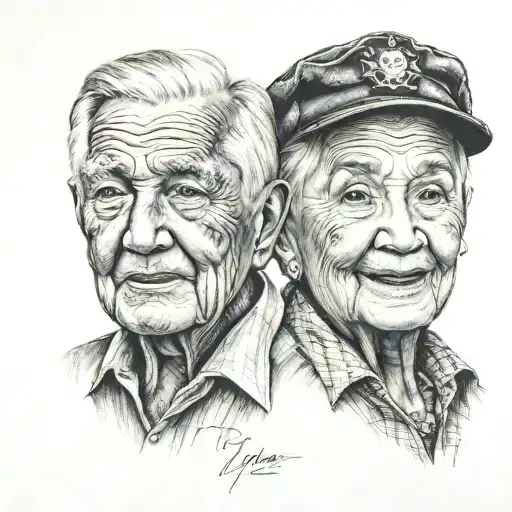 Tribute to my grandparents who were my parents  tattoo design idea