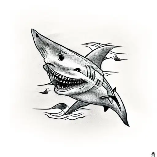 shark fin tattoo design idea